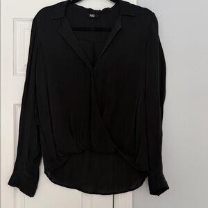 PAIGE Black Draped Blouse
